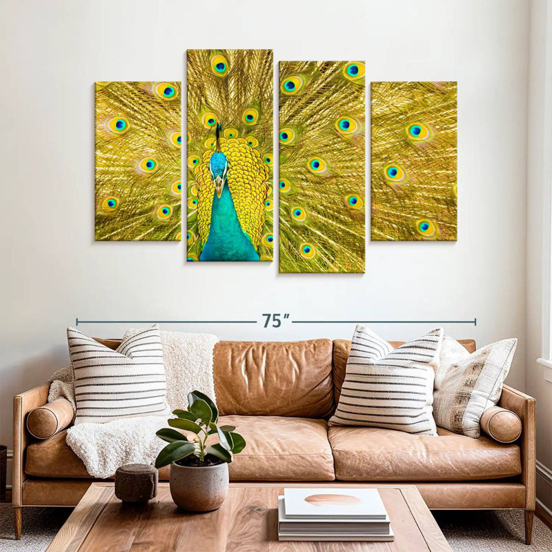 Brampt Glorious Peacock Feather, 42" H x 68" W