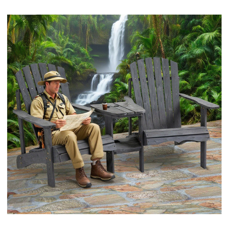 Chairs With Table Set Outdoor Wood  Chair Reclined Bench