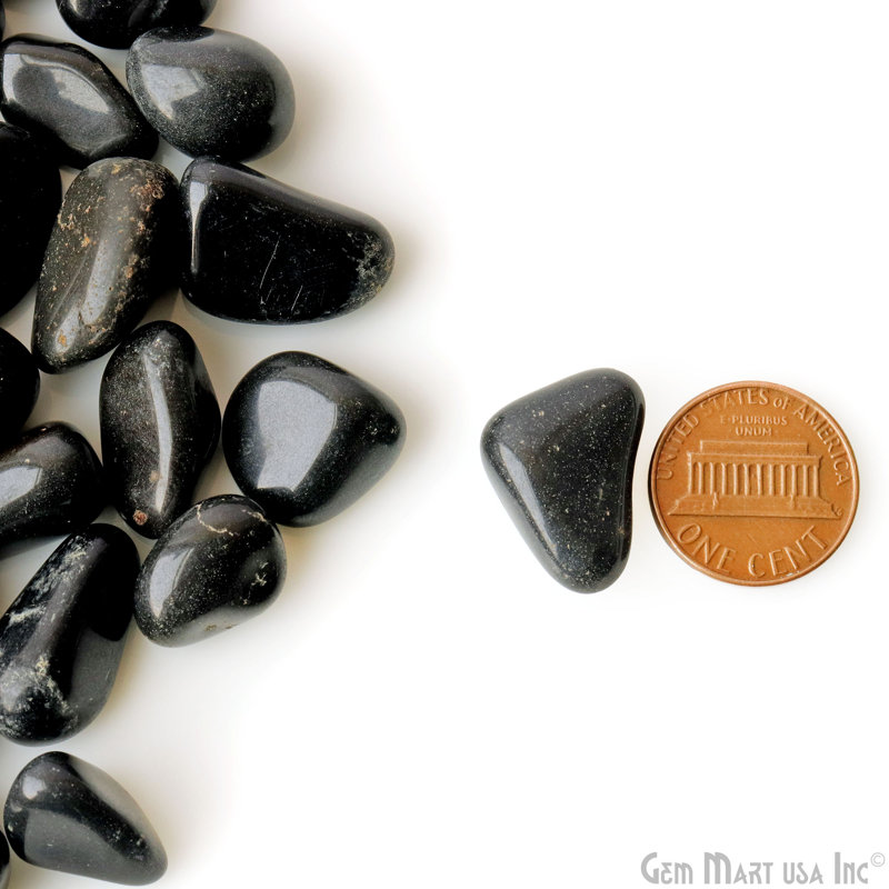 Onyx noir, pierre tombée, pierres précieuses Reiki, remplisseur de vase, 100 grammes, Pierres de 0,75 pouce