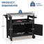 Chariot de cuisine extérieur en PEHD avec comptoir en acier inoxydable, armoire de rangement et 2 roues de transport-1620598780