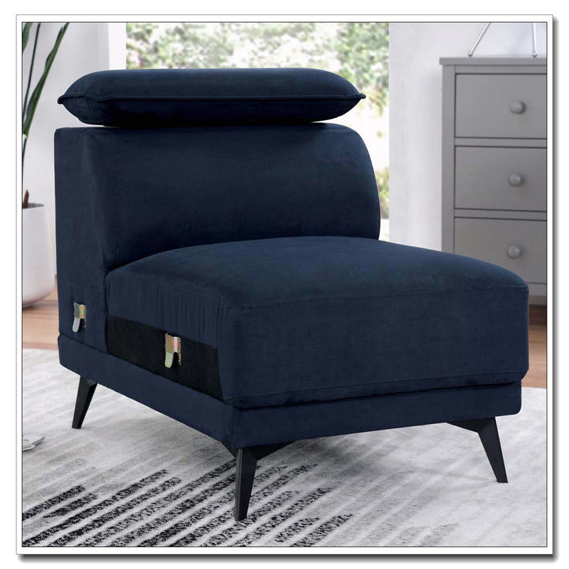 Fauteuil sans accoudoirs avec pieds en acier et coussin de dossier ajustable
