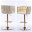 Set of 2 Velvet Upholstery Bar Stools – Chrome Footrest, Swivel, Height Adjustable Design for Kitchen or Bar-872621145