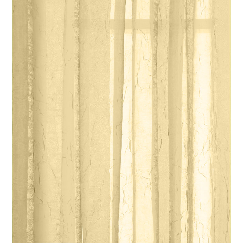 Clayburgh  100% Semi-Sheer Solid Color Curtain Panel with Rod Pocket Top , Ivory