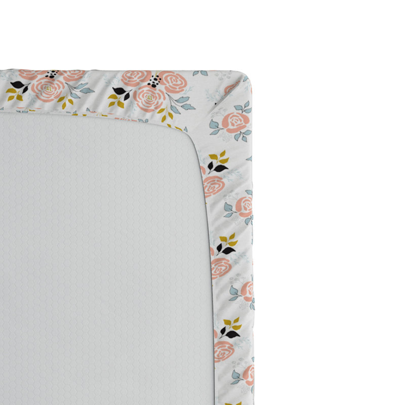Microfiber Floral Fitted Sheet, Full Fitted Sheet