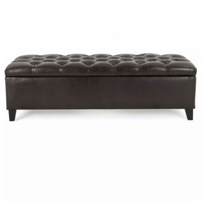 Bench with Storage, Rubber Wood Legs
