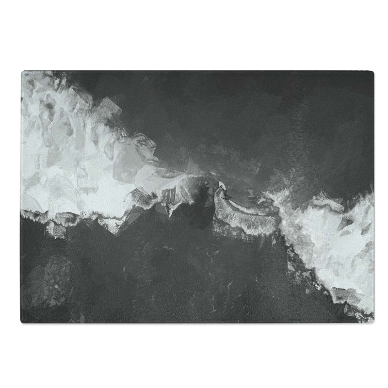 Tempered Glass Surfing the Waves Chopping Board, 39 cm W x 28.5 cm L