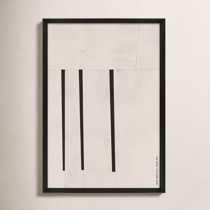 «Scattered 2» par Romina Gadler, impression sur, H 38 po x l 26,5 po, Blanc / aubergine / banane / brun clair / rouge br