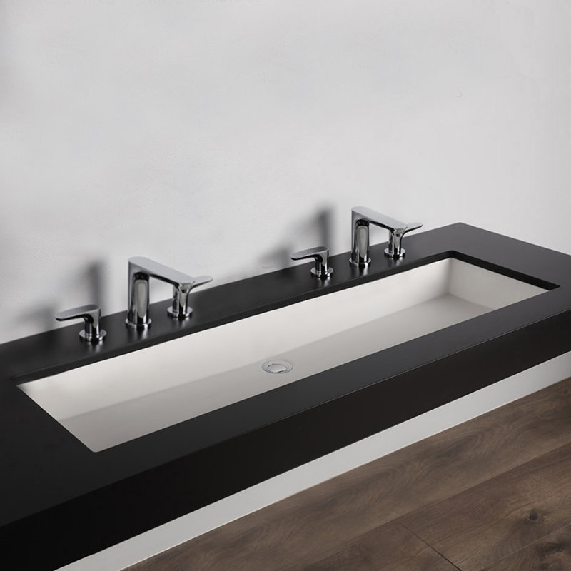 Kubista 47.75'' L Bathroom Sink, Matte White