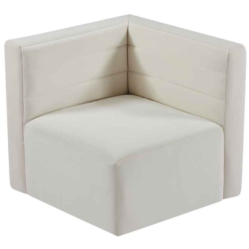 Fauteuil d'angle Enso, Velours crème