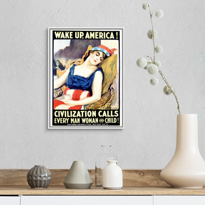 «Wake Up, America», affiche rétro par James Montgomery Flagg par James Montgomery Flagg, reproduction d'art sur toile tendue