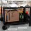 Chariot de barbecue extérieur avec support pliable, 46 po x 21,75 po, acier inoxydable, station de préparation, table pliante noire