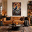 Art sur toile, corbeau sur branche avec éclipse solaire et automne Halloween-404489146