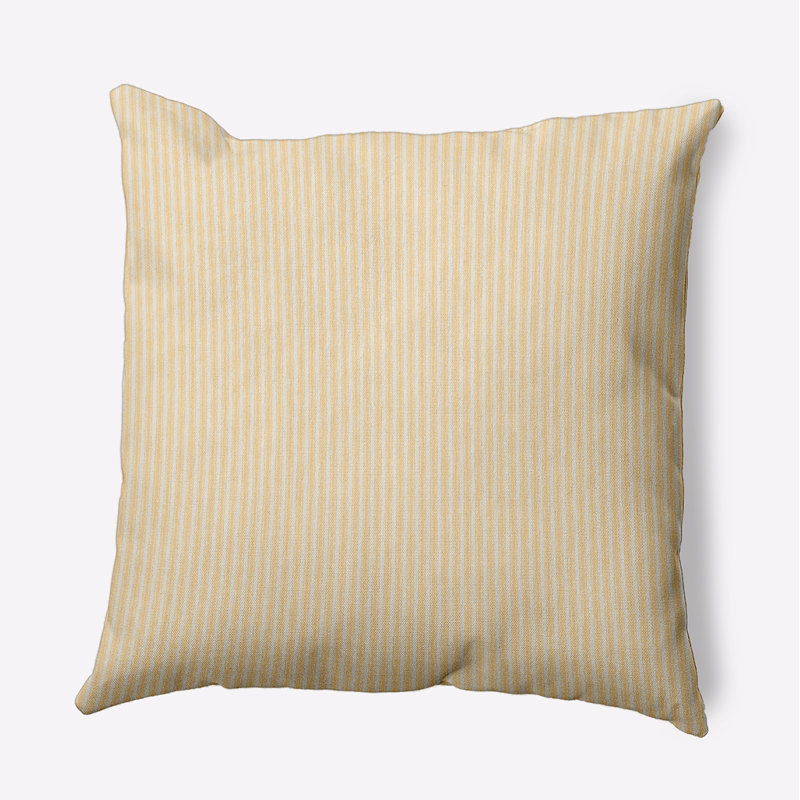 Michael Penny Ticking Square Pillow Cover & Insert, 20"H x 20"W, Yellow