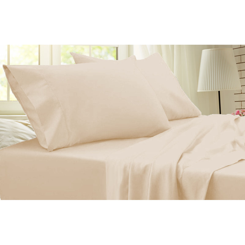 Ensemble de draps en rayonne de bambou de qualité supérieure 4 pièces, Ensemble de draps pour très grand lit avec 2 taie