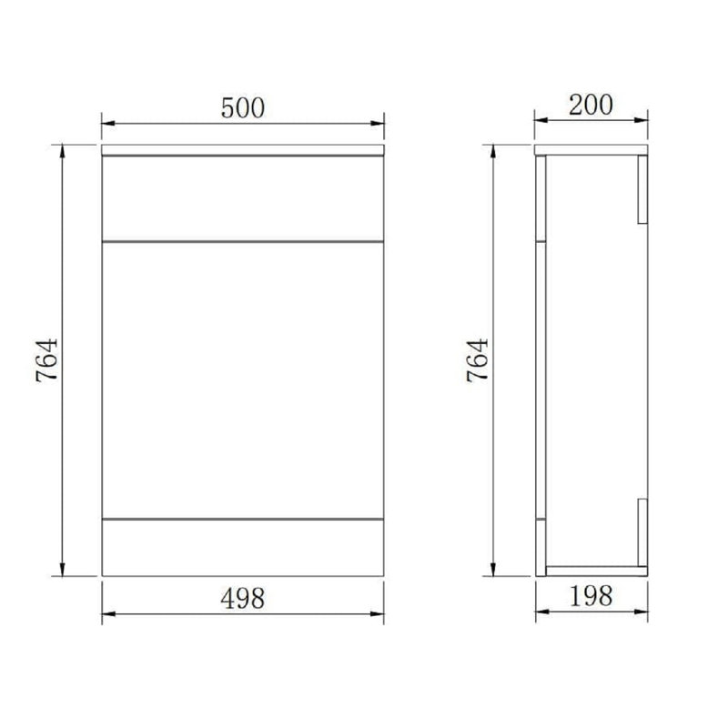 VeeBath 500x200mm Cloakroom WC, Anthracite