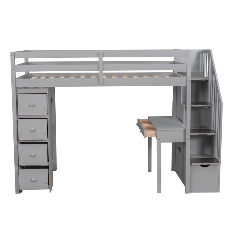 Maximisez l'espace avec un lit mezzanine simple en bois - Style moderne idéal pour étudier et jouer
