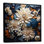 «Pure White and Blue Chrysanthemums Mosaic II», reproduction sur toile