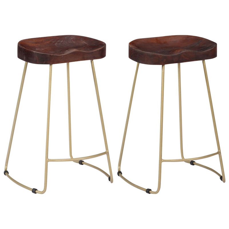 Bar Stool Bar Seat Counter Height Island Stool for Pub Solid Mango Wood, Short Stool (20.5" Seat Height)