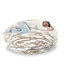 Oversized Large Round 5 Foot Giant Foam Filled Faux Rabbit Fur Bean Bag Sofa with Soft Removeable Cover-2119091941