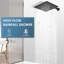 Pommeau de douche à effet pluie noir 16 po haute pression carré en acier inoxydable