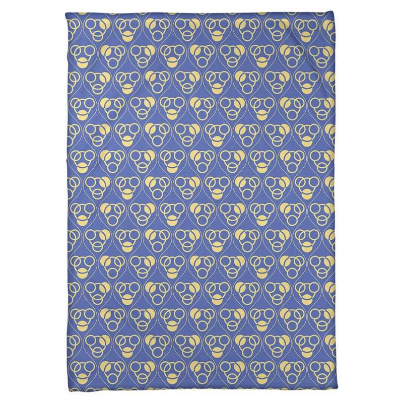 Couverture polaire à cercles classiques, l 60 po x L 80 po, Bleu / Jaune