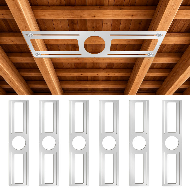Ensemble de 6 plaques de montage de 4,25 pouces de nouvelle construction, support universel en fonte brute pour lumières encastrées à DEL de 4 pouces, boîte de jonction peu profonde pour projets de rénovation et de plafond