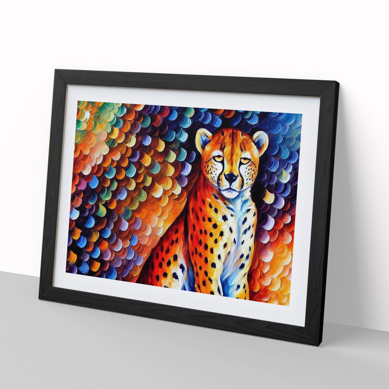 Cheetah Vol.1 Abstract - Single Picture Frame Painting, Black, 46cm H x 64cm W x 2cm D