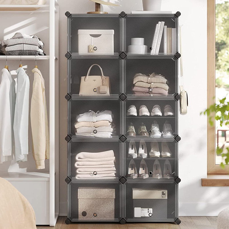 Meuble de rangement 10 paires de chaussures, Noir