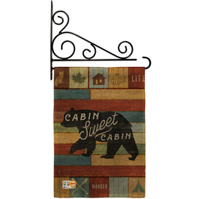 En toile jute 2 côtés 2 côtés de la cabine drapeau de jardin