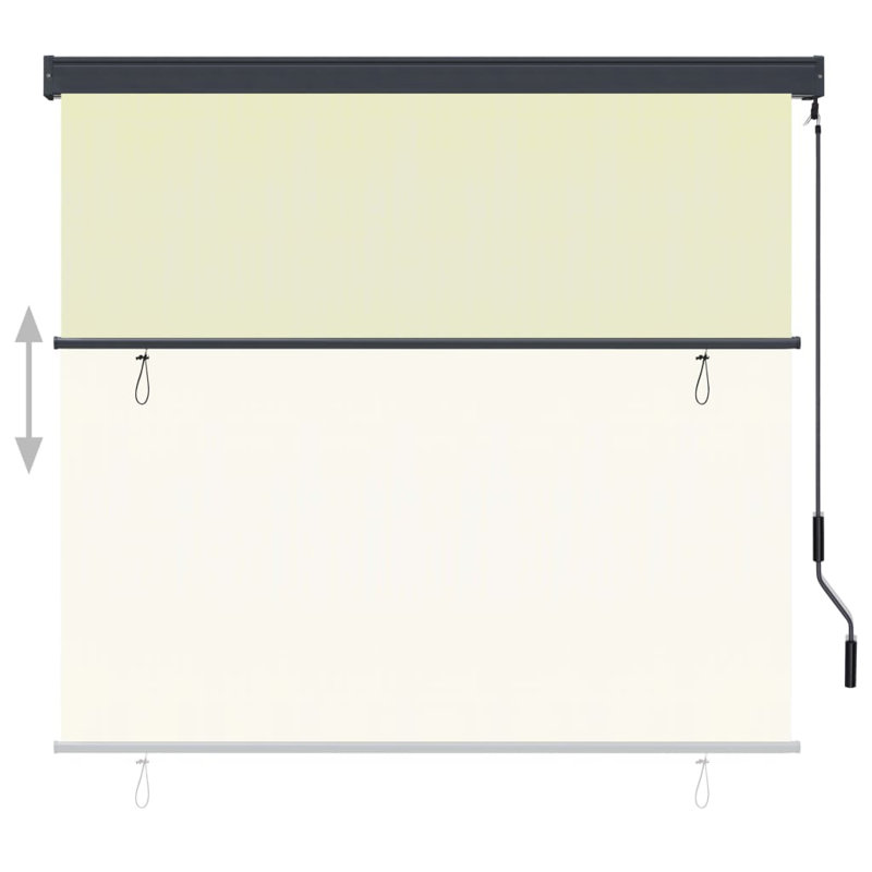 Outdoor Sheer Roller Blind, 250 cm L x 60 cm W, Cream