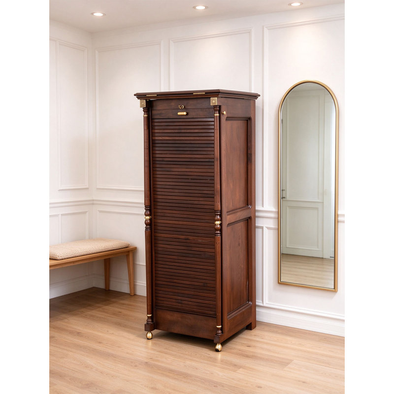 17.72 " W Walnut Solid Wood Jewelry Armoire