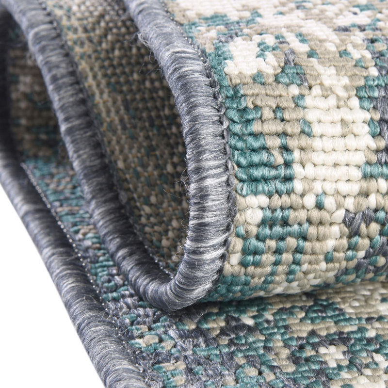 Tapis d'extérieur Ayton couleur océan, Carré 7 pi 10 po