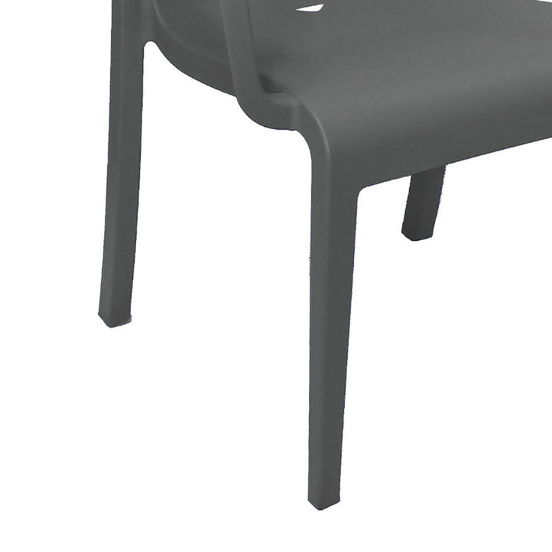 Chaise de salle à manger d'extérieur empilable, Gris anthracite