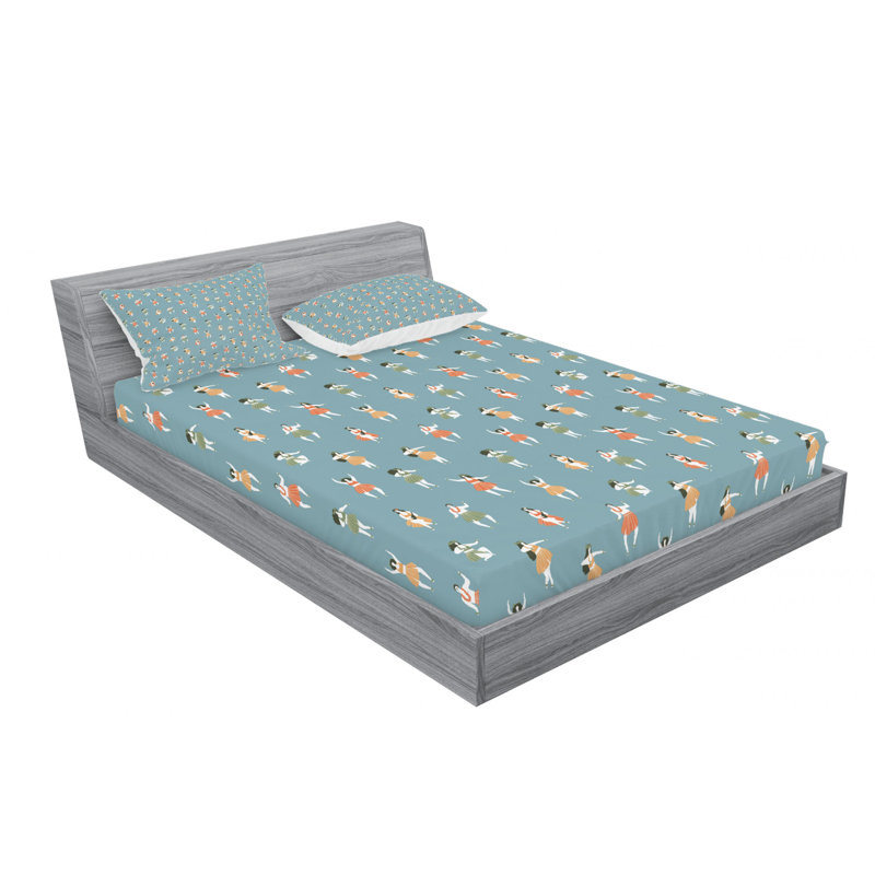 Island Party Microfiber Sheet Set, Queen Sheet Set with Fitted Sheet