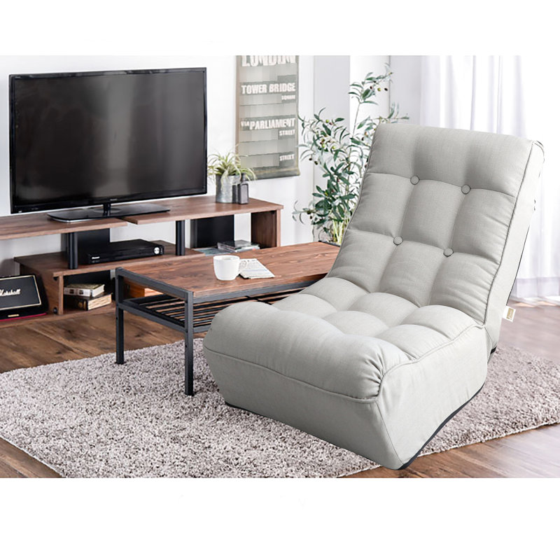Lazy Chair For Room - Chambre à coucher inclinable et réglable en lin gris multifonctionnel et confortable