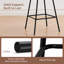 Padded Fabric Upholstered Bar Stools with Footrest Spring Cushion -1988954659
