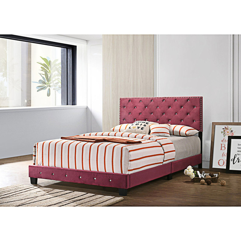 Anjelo Upholstered Standard Bed, Full, Cherry