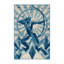 Tapis bleu moelleux moelleux à motif géométrique d'inspiration mondiale Evart-1484672028
