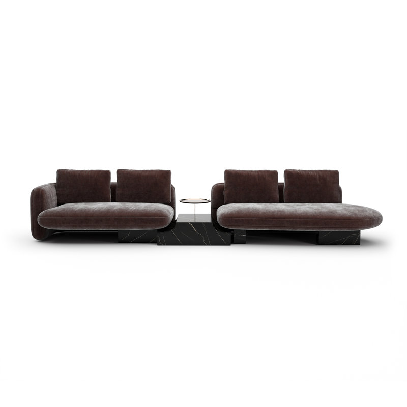 *Overlap Right Bumper Sectional Dk Taupe, Brown