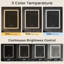 Armoire à pharmacie noire à charnière droite 16 x 24 po avec miroir, cadre en aluminium, câblée, encastrée ou murale, antibuée, éclairage à intensité variable 3 couleurs, USB-C et USB-A + 2 prises, 2 étagères réglables