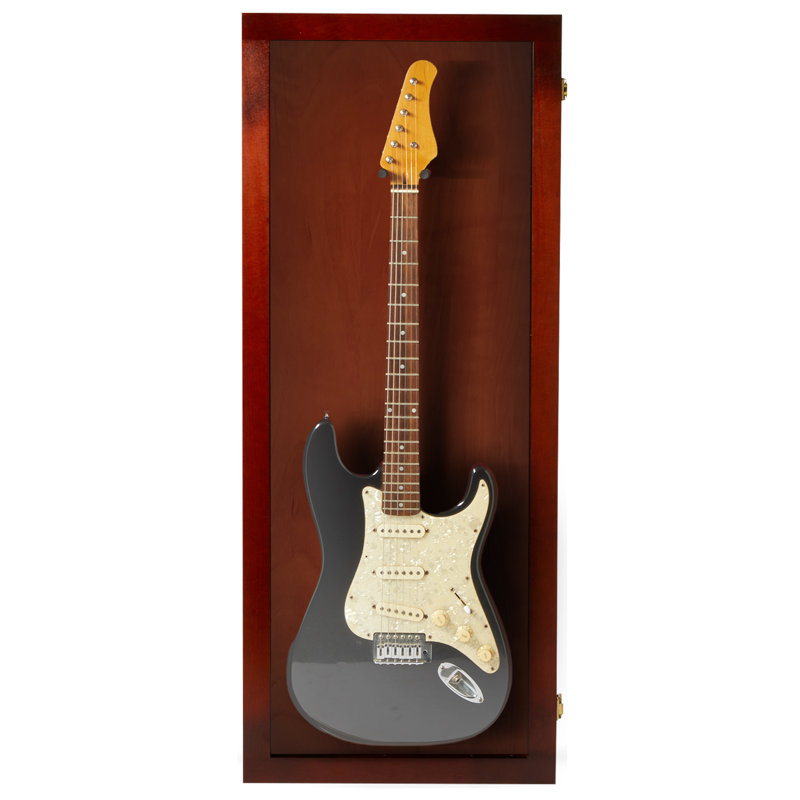 Vitrine pour guitare électrique PENNZONI, fabriquée à partir d'un cadre en bois franc et d'acrylique transparent
