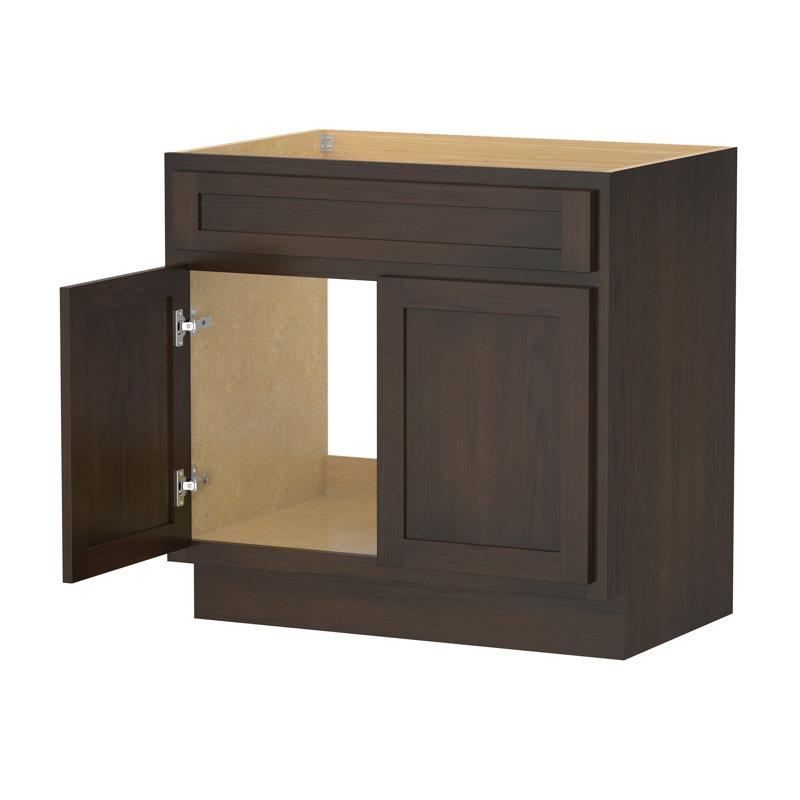Base de meuble-lavabo simple 36 po seulement en brun, Brun