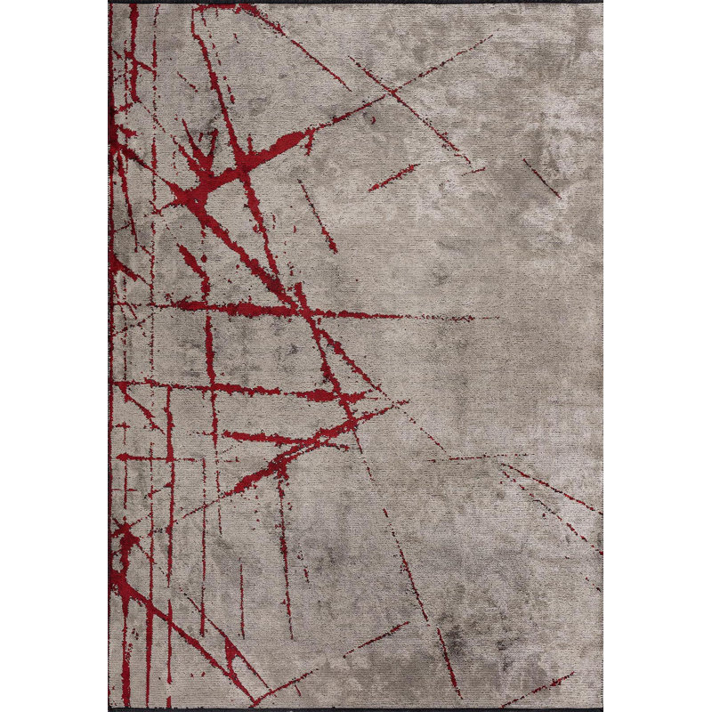 Ranveig Rectangle Abstract Cotton and Viscose Indoor / Outdoor Area Rug, Rectangle 7'10" x 9'10"