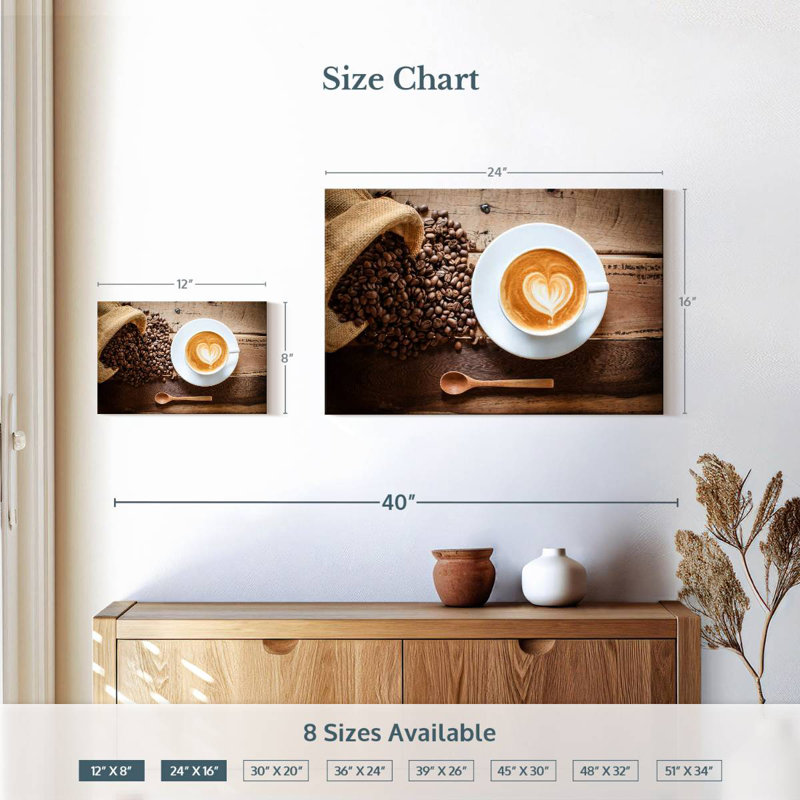 Yarlin Latte Coffee, 16" H x 24" W