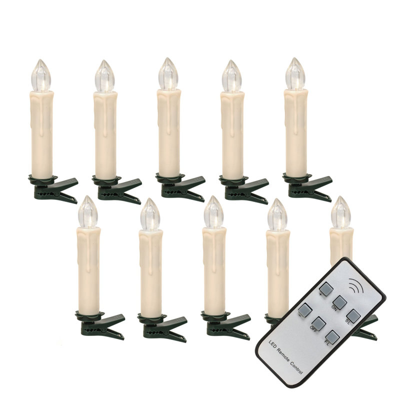 Ensemble de 11 chandelles effilées sans parfum, Blanc cassé
