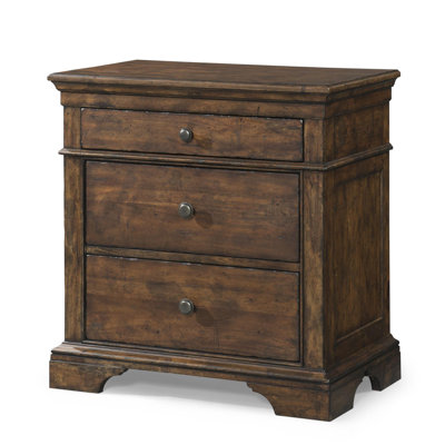 Trisha Yearwood Home 30" Wide Coffee Finish Traditional 3-Drawer Nightstand