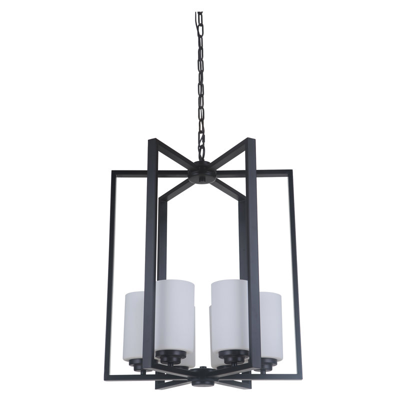 Lustre géométrique 6 lumières ombrées Keisuke, Bronze huilé