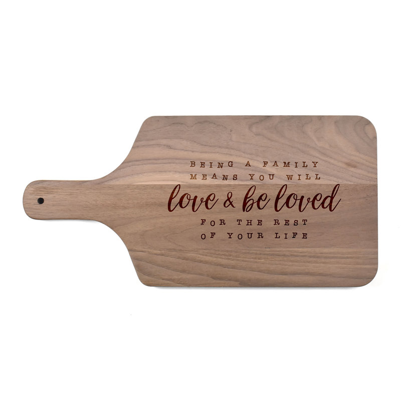 Love and Be Loved Paddle Cutting Board, Walnut