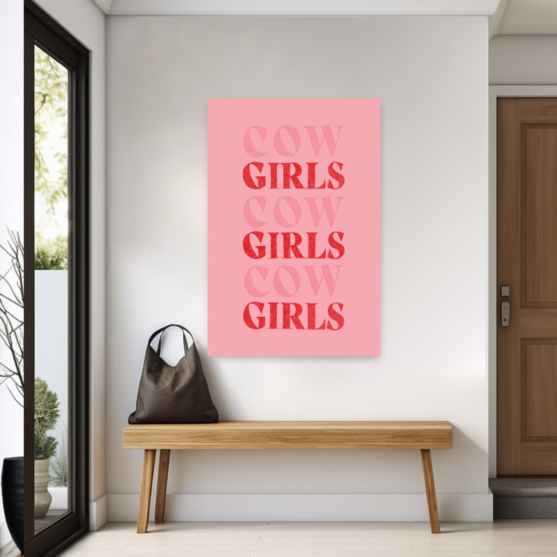Cow Girls Girls Girls Abstract Contemporary Cow Wall Art Print 1 Piece Wrapped Canvas Wall Art, 152.4cm H x 101.6cm W