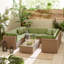 Miacomet Modular PE Rattan Garden Sofa Set and Table for Modern Gardens and Patios (Cover Included)-2147318852-2147318905